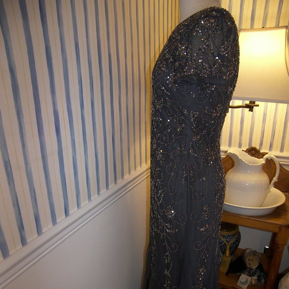 Anthropologie Adrianna Papell Floral Beaded Maxi - Picture 4 of 11